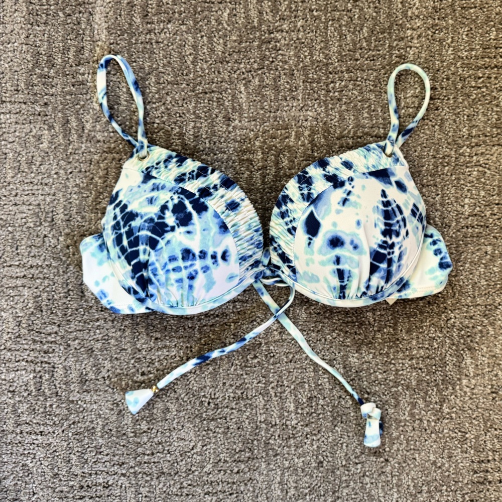 Victoria's Secret Bundle Padded bikini tops Blue and White Tie-Dye Bright yellow - Picture 4 of 8